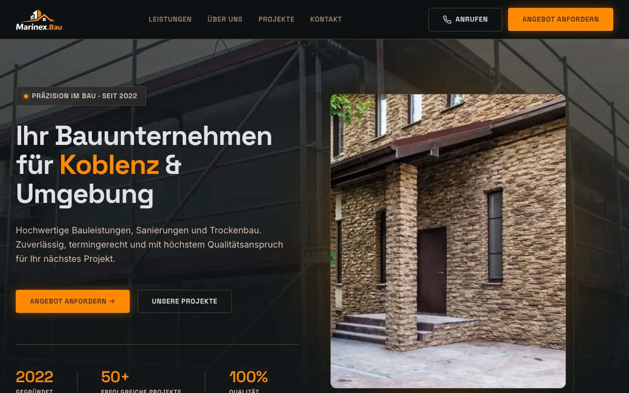 Marinex.Bau – Website Screenshot
