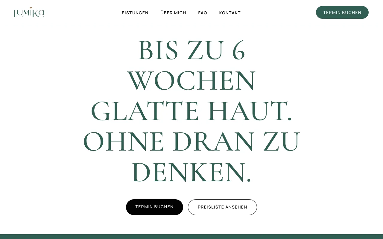 Lumika Waxing – Website Screenshot