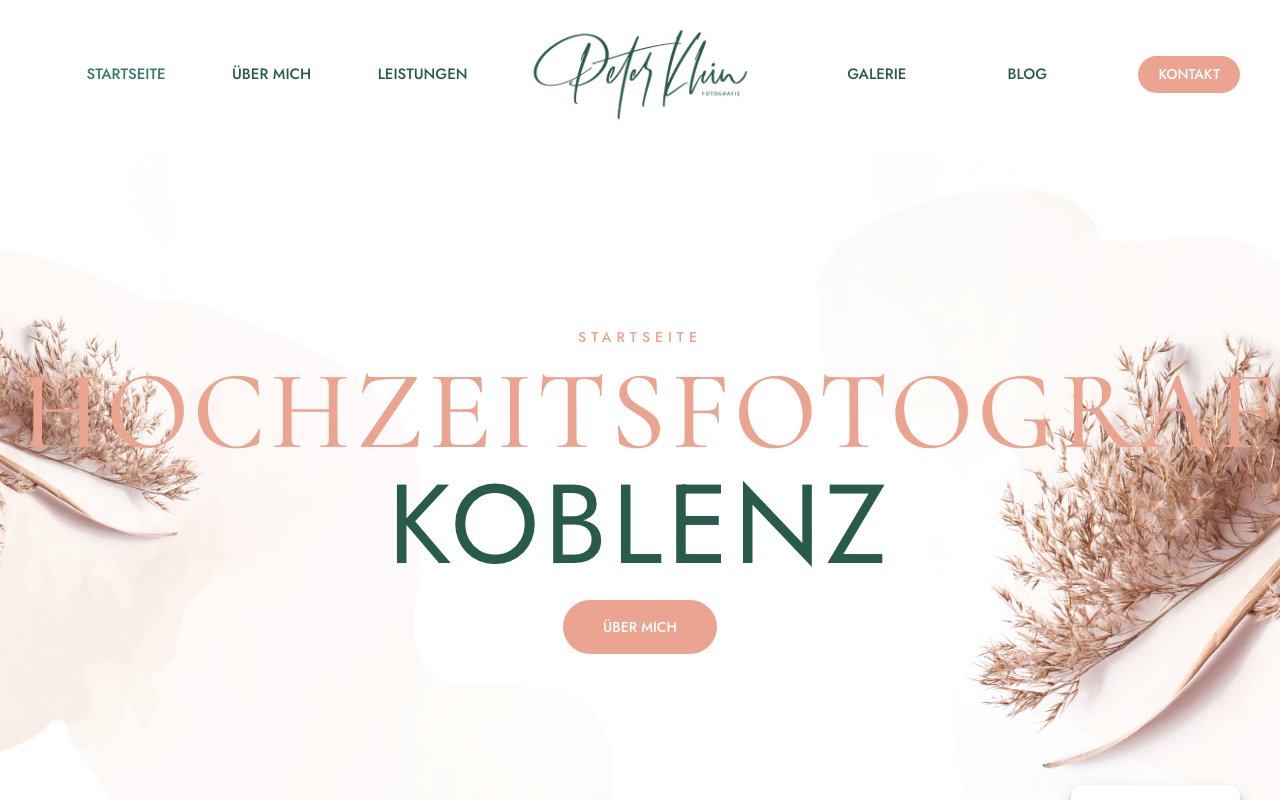 Peter Klein Wedding – Website Screenshot
