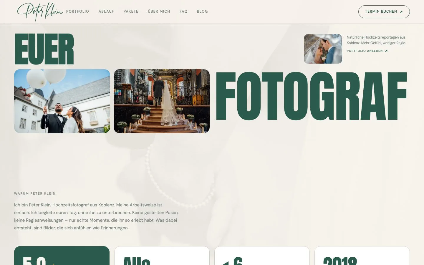 Peter Klein Wedding – Website Screenshot